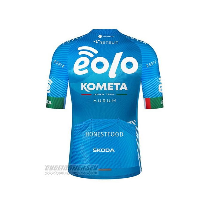 2021 Cycling Jersey Eolo Kometa Blue Short Sleeve and Bib Short